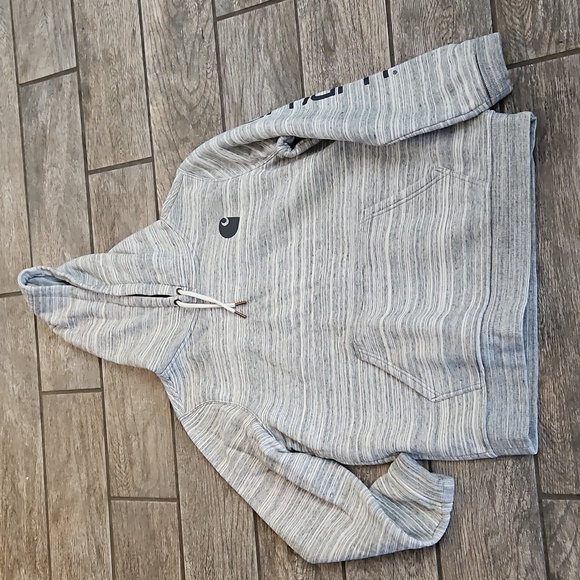 Carhartt Tops - Carhartt Gray Striped Hoodie Womens Size Large